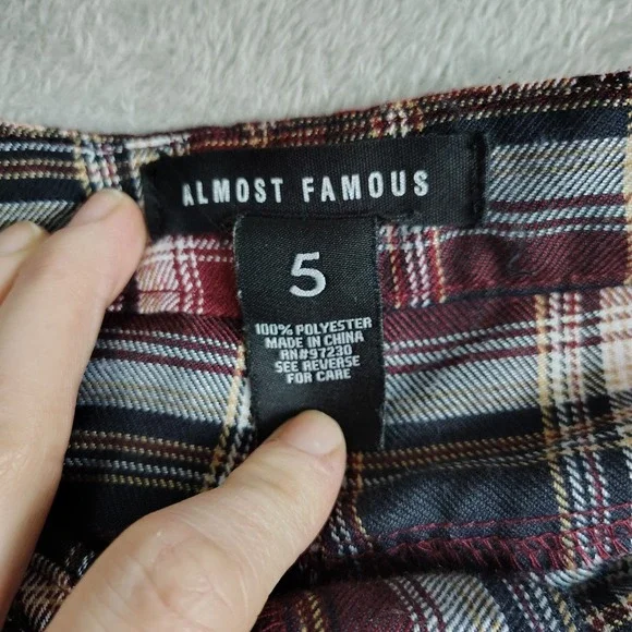 Tommy Hilfiger Plaid Wide Leg Pants - Red, White, Black - Picture 9 of 12